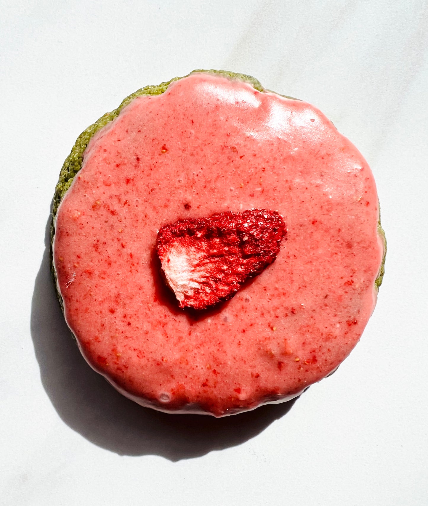 Vegan Strawberry Glazed Matcha Cookie